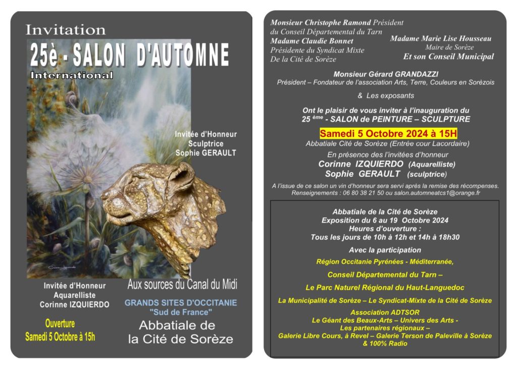 Exposition au 25ème - Salon d'Automne à l'Abbatiale de la cité de Sorèze